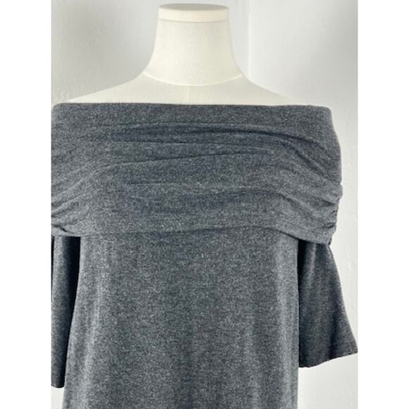LOU & GREY Off-Shoulder Ruched Knit-Jersey Top Tunic-slit Hem (Women: Large) - Picture 2 of 11